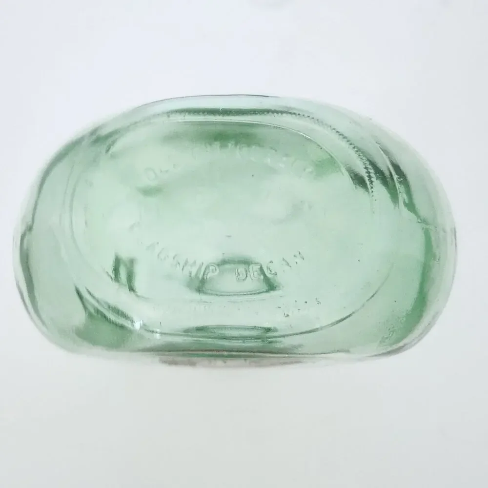 Vintage MCM Old Fitzgerald Green Glass Flagship Decanter Bottle | 1960s Barware